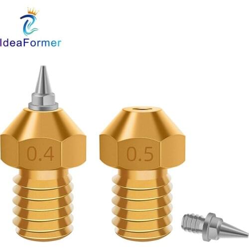 New Type V6 Nozzle Airbrush Set M6/1.75mm 0.2/0.3/0.4/0.5mm Removable Stainless Steel Tips For 3D Printer Parts E3D V6 Hot End