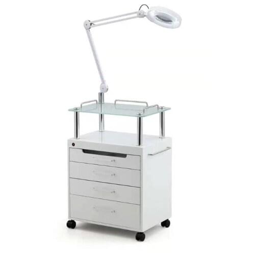 Beauty cart beauty salon trolley disinfection cabinet LED cold light lamp embroidery lamp eyelash and nail instrument tool car