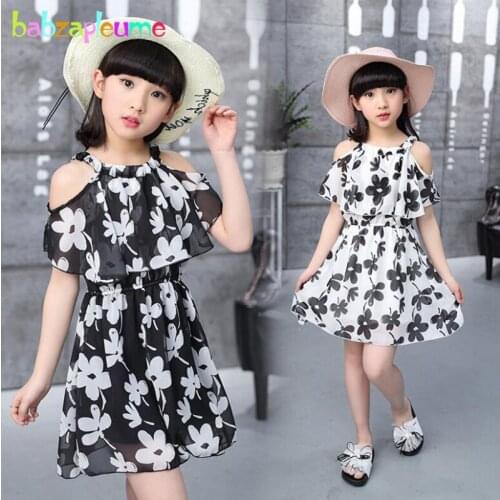 Summer Clothes Kids Dresses For Baby Girl Outfits Korean Fashion Flowers Chiffon Sleeveless Toddler Dress Children Clothing 1986
