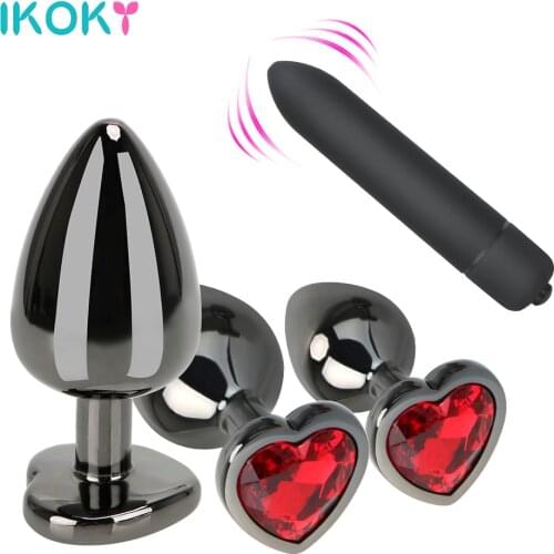 Metal Anal Plug Bullet Vibrators Sex Toys for Women Men Butt Massager Couples Tools Adults Products Erotic Sextoys Female Shop