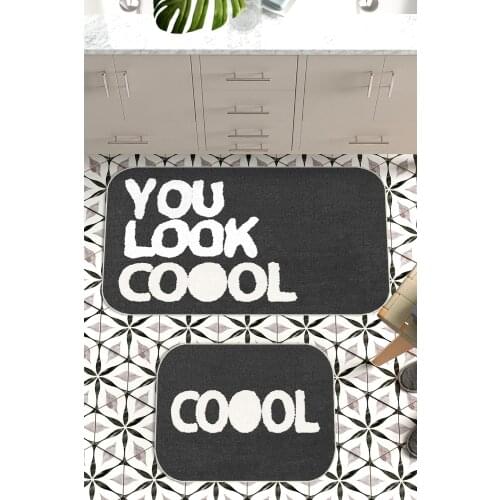 Digital Printed Bath Mat Set of 2, 60x90 - 50x60, Bathroom Rug