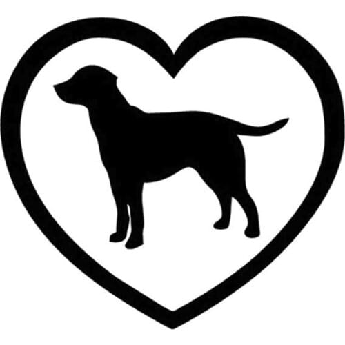 14X15CM Love Window Labrador Ret riever Decal Sticker Car Styling Fashion Window Decorative Stickers Sliver/Black N856