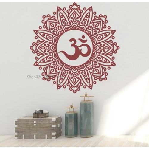 Yoga Om Buddha Wall Sticker Vinyl For Yoga Studio Living Room Decoration Bedroom Home Decal Art Removable Poster CN448