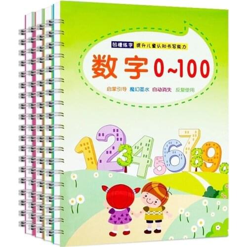 New 6 Books/set Reusable Childrens Copybook For Calligraphy Hand Writing Practice Word Book For Kids Baby Art Book libros
