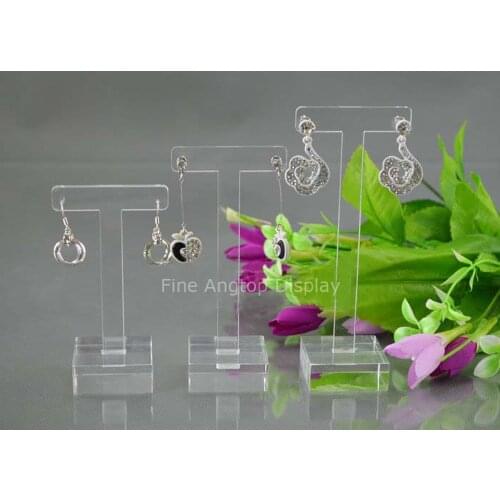 New Exquisite Acrylic Jewelry Display Earring Holder Square Base Acrylic T Bar Stand