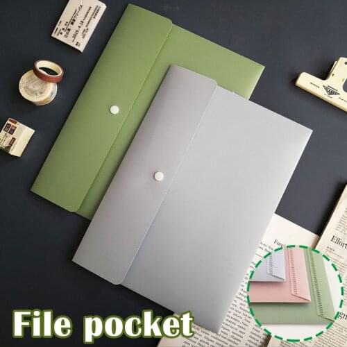 File Folder Organizer With Buckle Blue Green Pink 32x23cm for School Office Student Teacher Safe for Documents Folder