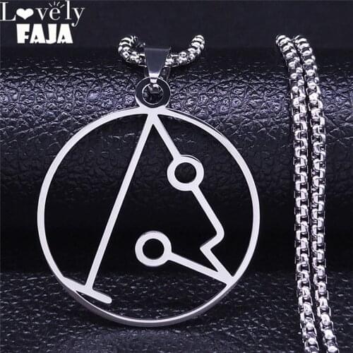 Sigil of Archangel Metatron Stainless Stee Necklace for Women/Men Silver Color Statement Necklace Jewelry collier homme N4312S03