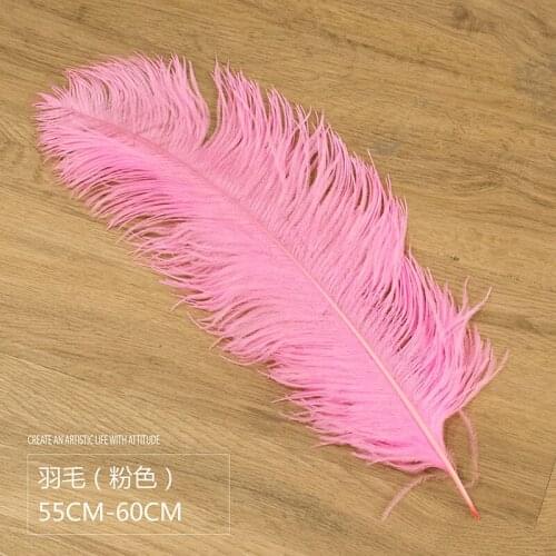 Wholesale 50pcs Pink ostrich feathers plumes wedding feather in 55-60cm 22-24inch