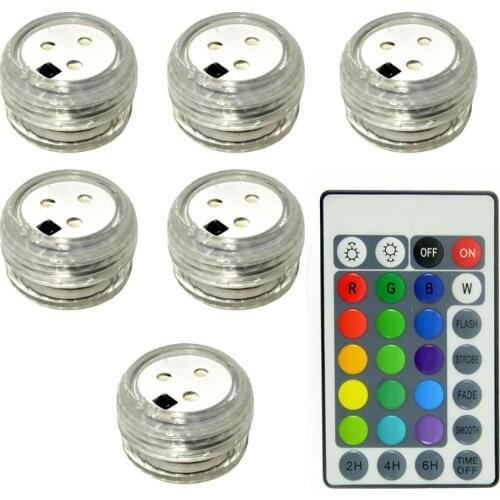 RGB 16Colors Submersible Light 3 LED Underwater Night Light Swimming Pool Light for Outdoor Vase FishTank Pond Wedding Christmas