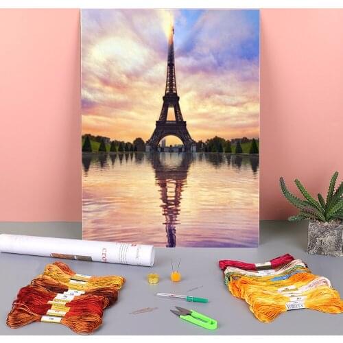 Landscape Sunset Pre-Printed 11CT Cross-Stitch Full Kit DIY Embroidery DMC Threads Handicraft Needlework Sewing Craft Mulina