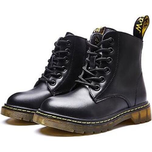 New Fashion Casual Short Boots Genuine Leather Children Martin Boots Boy Girl Performance Botas
