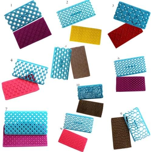 Variety Of Plastic Cake Cutting Mold Cookie Cutter Fondant Chocolate Pastry Embosser Mold Baking Lace Decorating Tools Template