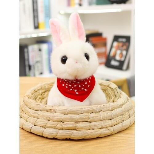 20CM Realistic Cute White Plush Rabbits Lifelike Animal Bunny Simulation Toy Birthday Gift Juguetes Children Plush Toys BK50MR