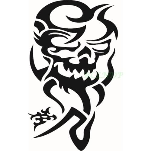 Waterproof Temporary Tattoo Sticker fire skull totem tatto stickers for mens arm back flash tatoo fake tattoo