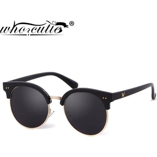 WHO CUTIE Fashion Round Sunglasses Women Plastic Frame 2020 Spring Brand Design Vintage Circle Lens Sunny Sun Glasses Lady S238