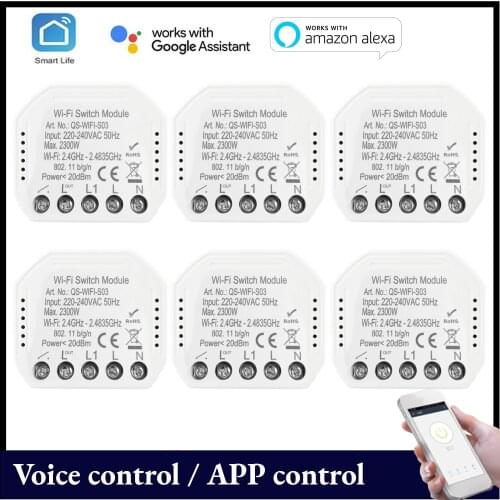 WiFi Intelligent Switch Module Intelligent Light Switch DIY Breaker Module APP Remote Controls Compatible with Alexa Google Home