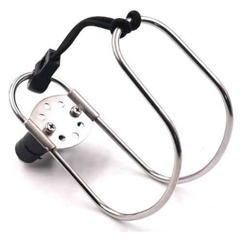 X7AE Boat Accessories Stainless Steel Marine Horseshoe Bracket Life Buoy Ring Holder with Plastic Mount