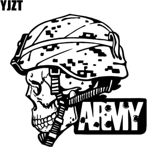 YJZT 20X19.4CM ARMY Military Police Soldier Skull Originality Vinyl Decal Car Sticker S8-0690
