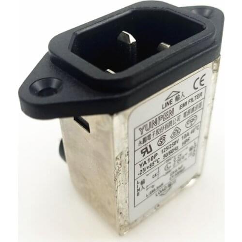 YUNPEN YA10P ac socket 10A EMI filter 115/250VAC 10A 50/60Hz power filter Connector