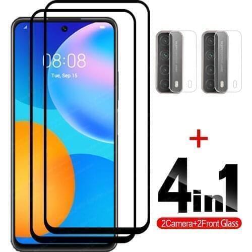 4 in 1 Tempered Glass For Huawei P Smart 2021 2020 Z Y7a Screen Protector Camera Lens Film For P Smart Pro 2019 Protective Glass