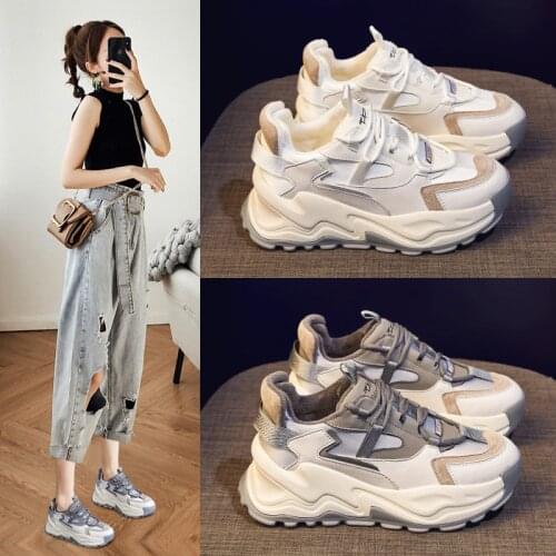 2021 Women Shoes Sport Running Comfortable Vulcanized Shoes Casual Fashion All-Match Thick bottom Sneakers Female