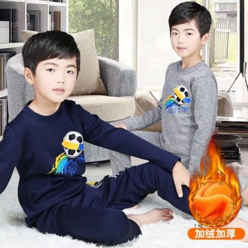 Winter Childrens Pajamas Set Thick Velvet Boys Girls Clothing Sets Cotton Sleepwear Long Sleeved Good Quality Kids Pajamas Suit