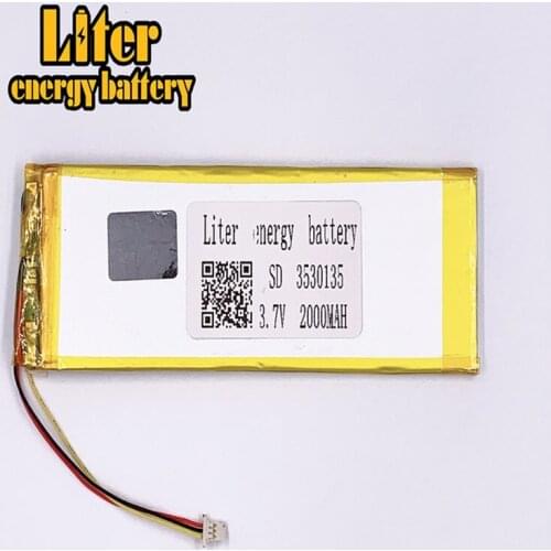 1.0mm -3wire plug Customized 3.7 V 3530135 2000mah li-polymer battery li polymer battery