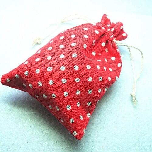 10pcs fashion gift pouches gift bags size 10x14mm withe white dots candy bags small crafts packing material personalize collect