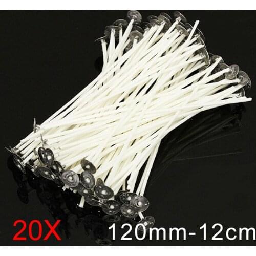 20pcs New 120mm 5 Inch Pre Waxed Candle Wicks For DIY Candle Making With Sustainers Creative Gift For Your Friends