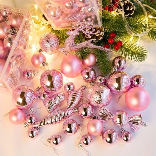 30Pcs/Pack Plastic Ball Christmas Window Painted Hanging Balls Home Christmas Tree Pendant Decorations Accessories For New Year