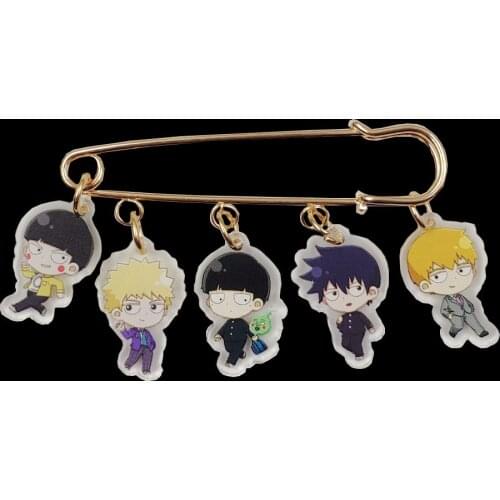 Acrylic Anime Cartoon Mob Psycho 100 Hyaku Brooch Bag Swearter Overcoat Badge Women Men Girl Pupil Birthday Jewelry Office Gift