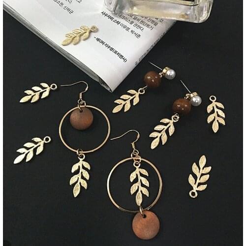 DIY accessories alloy simple leaf earring bracelet pendant