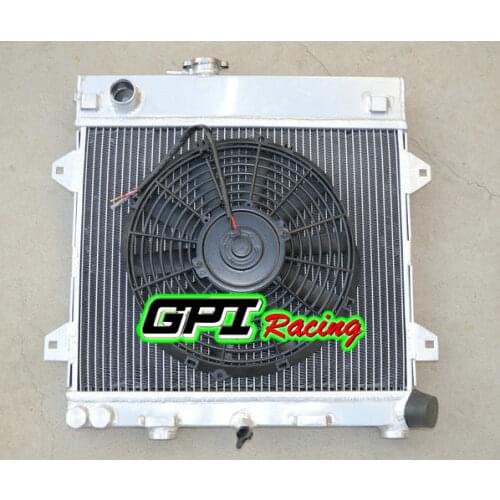 Aluminum radiator +fan for BMW E30 M10 316i 318i 1982-1991 Manual 90