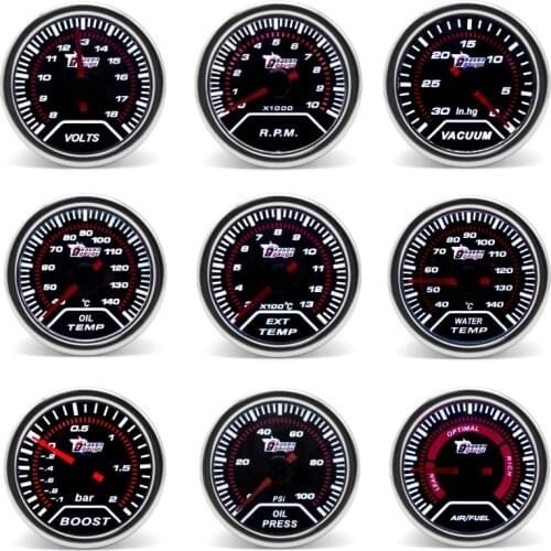 2" 52mm Car Oil Pressure Boost Gauge bar psi Exhaust Temp Water Temp Oil Temp Air fuel Voltmeter Tachometer Vacuum Gauge