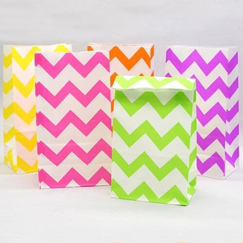 Chevron paper bags,kraft gift paper bag, Party Favor Wedding Paper Bag Treat Bag 10pcs/lot