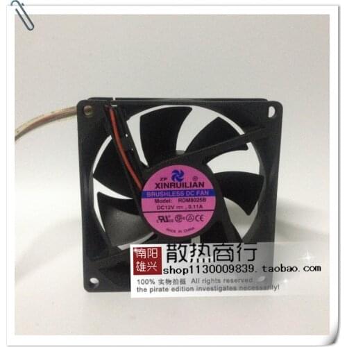 For xin rui lian RDM8025B 8025 12V 0.11A 2-Wire Double Ball CPU Chassis Cooling Fan