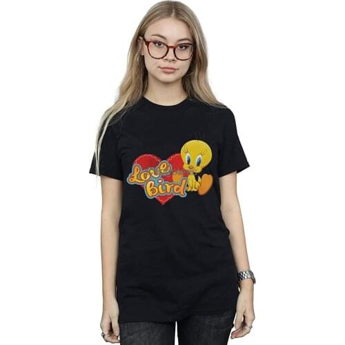 Looney Tunes Women's Tweety Pie Valentine's Day Love Bird Boyfriend Fit T-Shirt