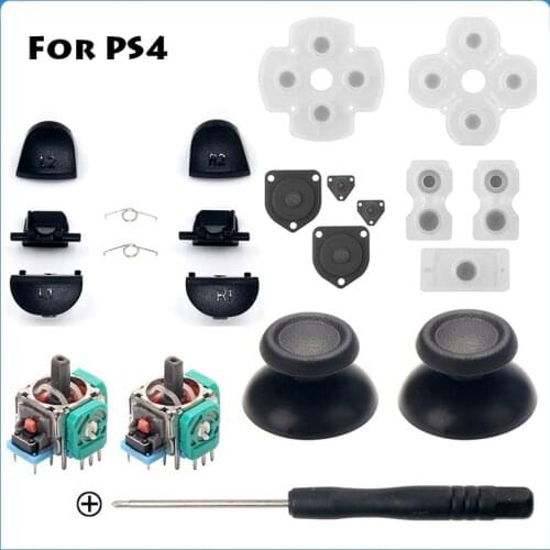 L1 R1 L2 R2 Trigger Buttons 3D Analog Joysticks Thumb Conductive Rubber Button Sticks Cap For Dualshock 4 PS4 PRO Slim Controll