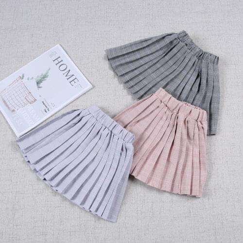 2020 Summer Girls Plaid Pleated Skirt Kids Girl Princess Party Clothes School Skirts High Waist Soft A-Line Student Uniform A94