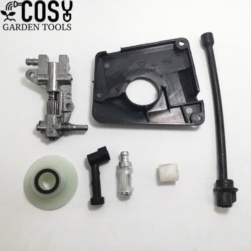 Oil Drive Pump Worm Gear Kit For Chinese Chainsaw 4500 5800 45CC 52CC 58CC Pump Cover Oil Pump Cover Oil Filter Oil Pipe