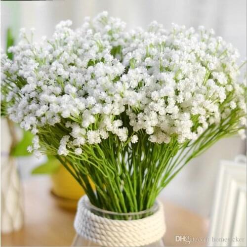 Fashion Hot Gypsophila Babys Breath Artificial Fake Silk Flowers Plant Home Wedding Decoration