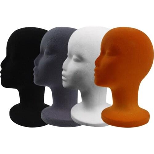 Fashionable Mannequin Foam Female Head for Wig Sunglasses Eyeglass Stand Cleanable Shop Mall Hat CAP Display Holder