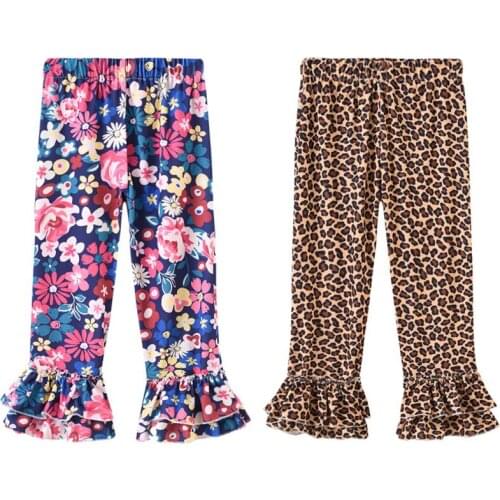 Baby Girls Clothes Pants Leopard Print Trousers Kids Girl Casual Flared Pants For 2-6Y Children Girls Clothing Pant Trousers