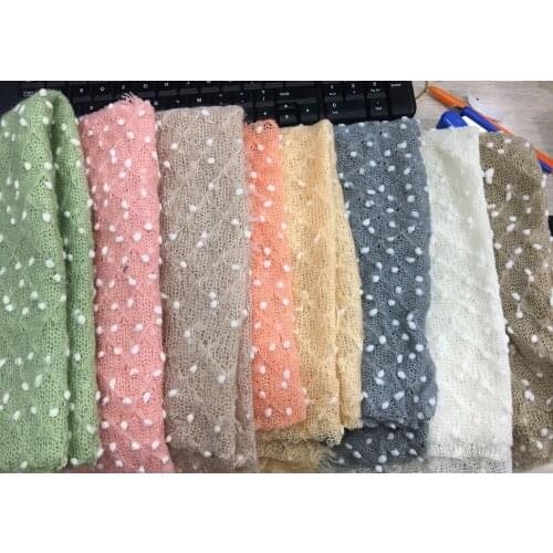 Wholesale Knit Bobble Wraps photography backdrops white dots fabrics Newborn Photography Props
