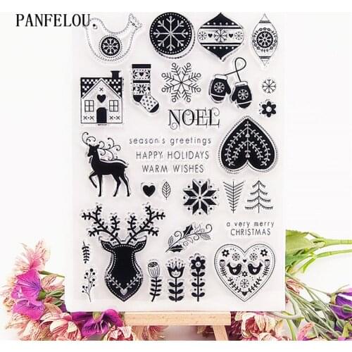 PANFELOU Elk lights Transparent Silicone Rubber Clear Stamps cartoon for Scrapbooking/DIY Easter wedding album