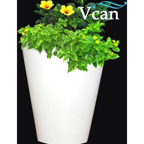 Rechargeable RGB Outdoor White Plastic Planter red white yellow colours change VC-F3040 for garden pot
