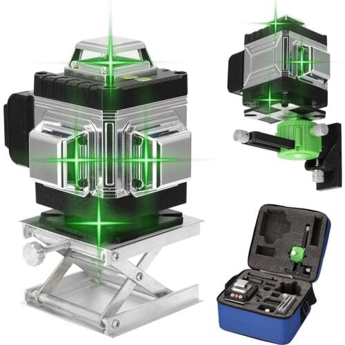 4D 16 Lines Laser Level 360° Self-leveling Laser Level Function Laser Leveling Device Vertical Horizontal Oblique Line Green