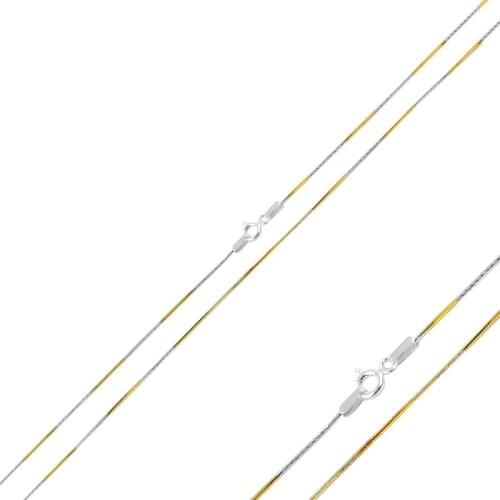 Silverlina Silver Double Color Snake Chain Necklace