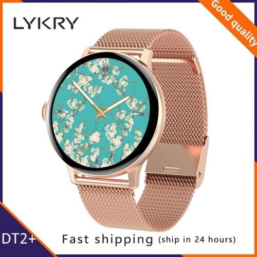 LYKRY DT2+ Smart Watch 1.19inch Round Screen BT Call Long Standby Watches Heart Rate Monitor Fitnees Tracker Support IOS&Android