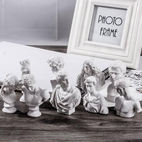 10Pcs/set Venus Mozart Ares Agrippa Agrippa Statue Resin Craftwork Office Show Window Living Room Decoration L2713